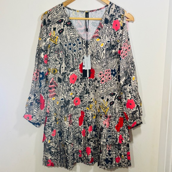 Anthropologie Plenty by Tracy Reese Botanical Pleated Floral Shift Dress XSP - Picture 3 of 12